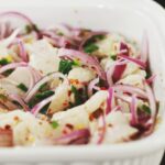 white ceramic bowl with onion dish